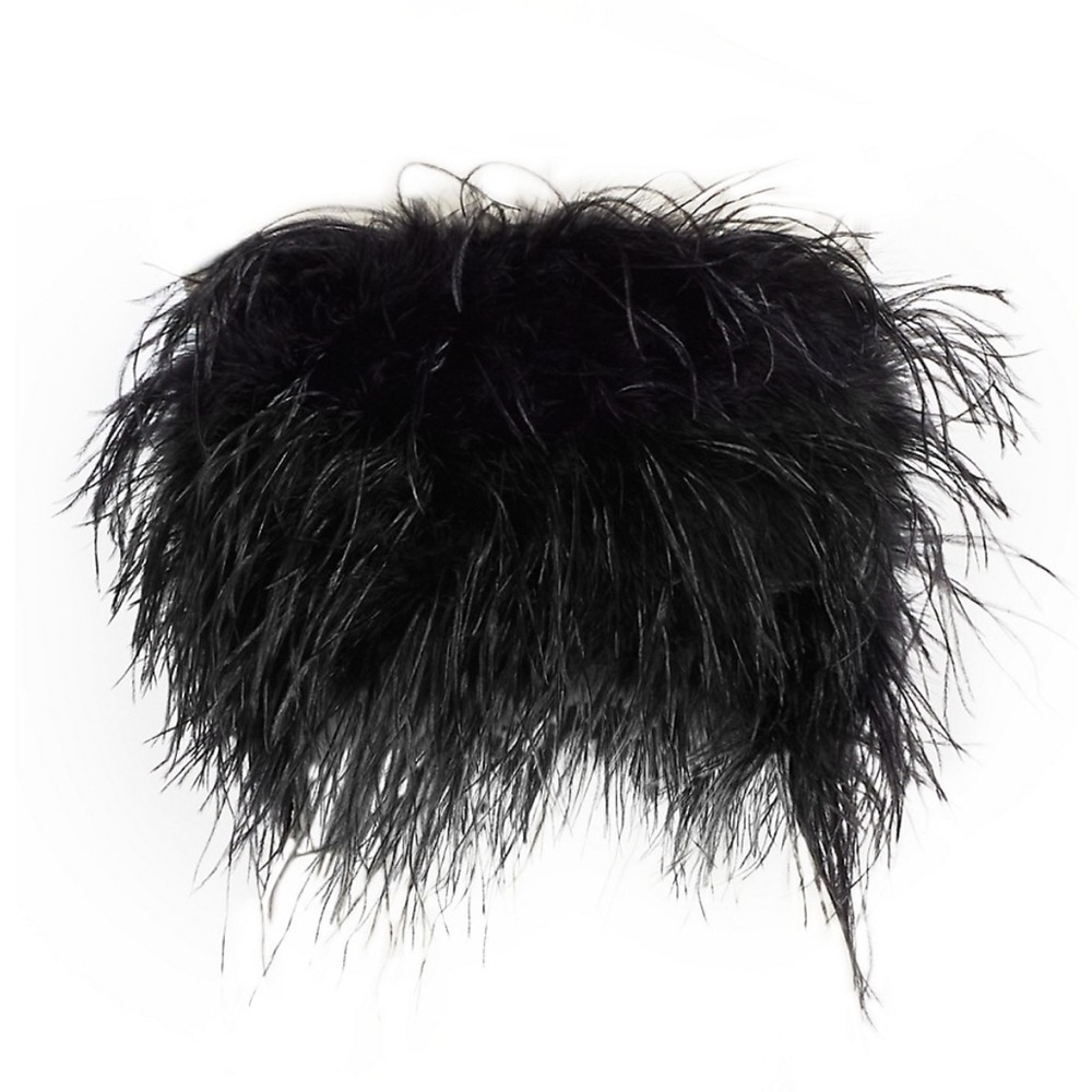 ostrich feather bustier top